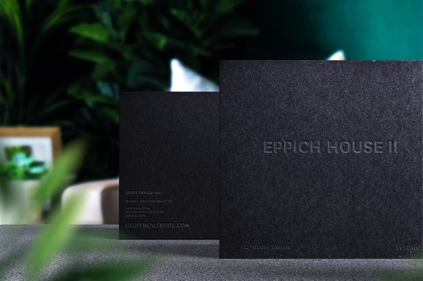 Embossed black folder for Eppich House II