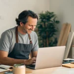 Small business owner improving compelling website copy