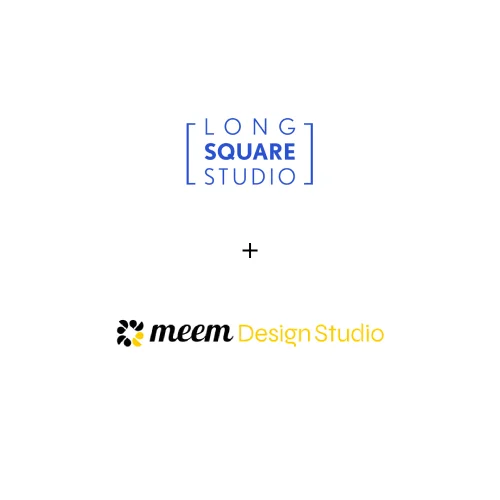 Long Square Studio and Meem Design Studio partnership logos displayed together