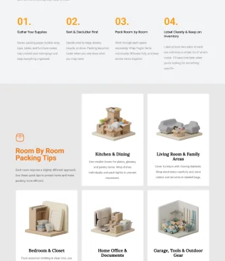 Packing tips page with custom icons