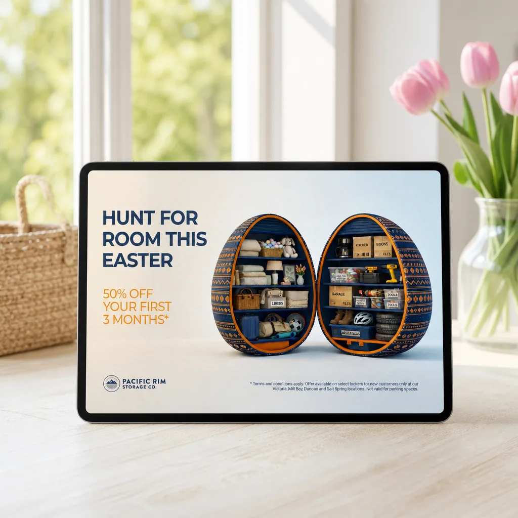 Pacific Rim Storage Easter Ad: Hunt for Room 2026 Pacific Rim Storage Easter Ad: Hunt for Room 2026